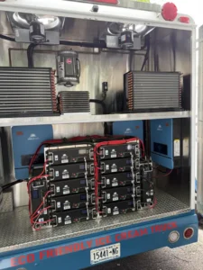 Battery powered food truck no generator emissions